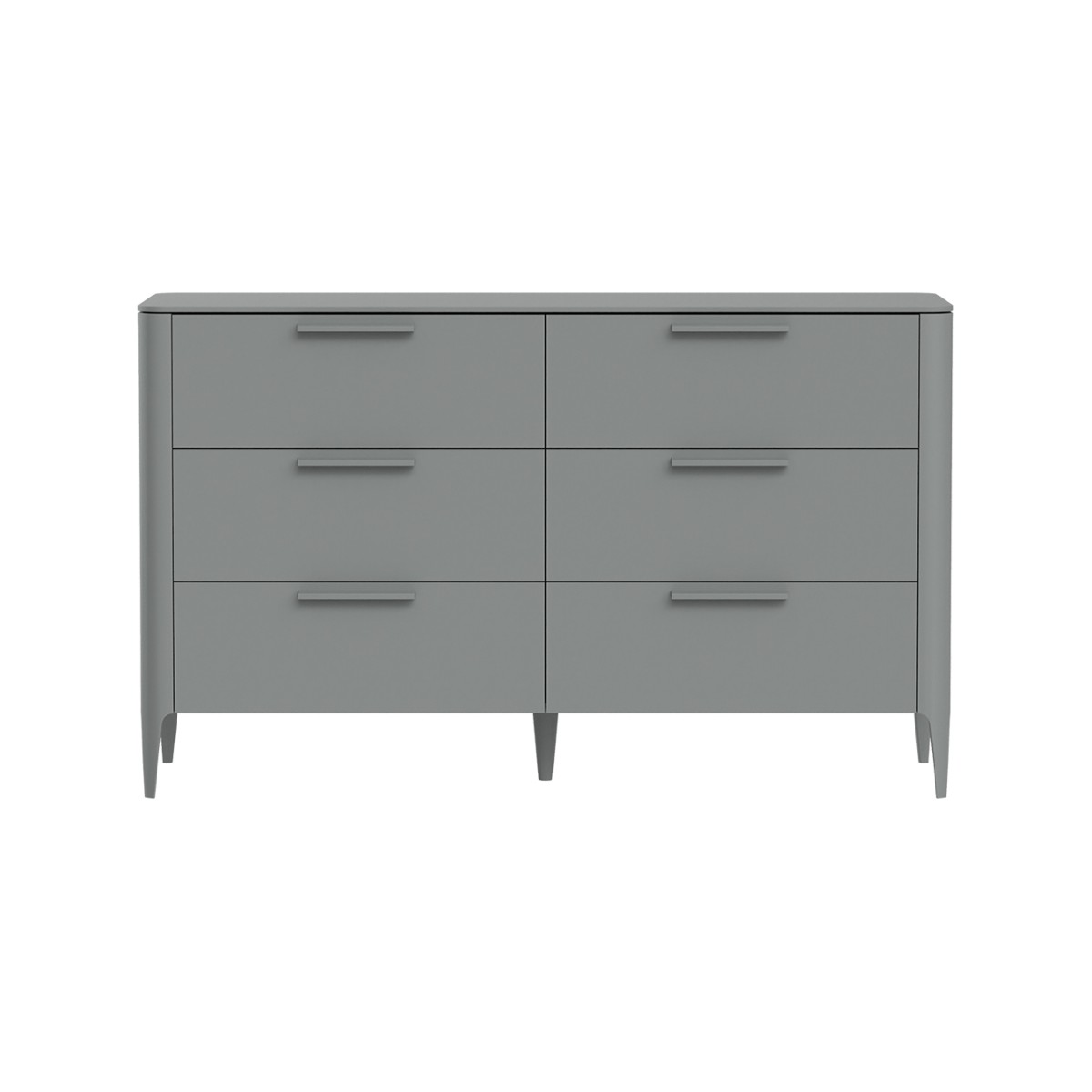 Комод Type 6 ящиков ширина 140 см (серый)