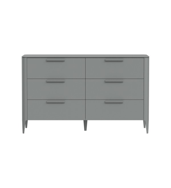 Комод Type 6 ящиков ширина 140 см (серый)