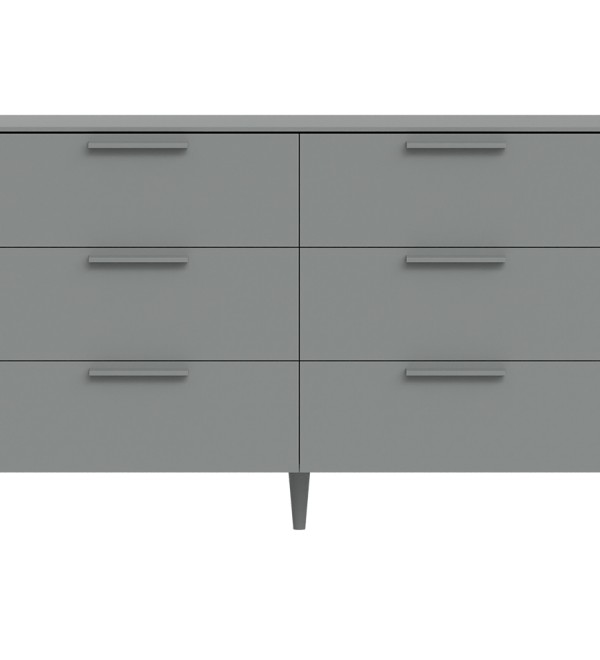 Комод Type 6 ящиков ширина 140 см (серый)
