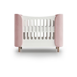 Кроватка KIDI Soft mini cпальное место 60*120 см антивандальная ткань (розовый)