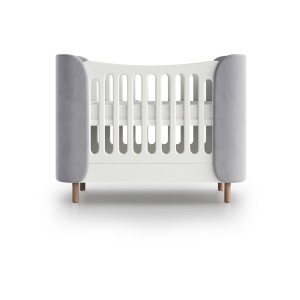 Кроватка KIDI Soft mini cпальное место 60*120 см антивандальная ткань (серый)