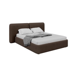 Кровать двуспальная Hub Soft 160 см (шоколад, твид)
