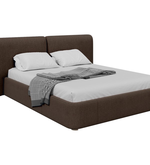 Кровать двуспальная Hub Soft 160 см (шоколад, твид)