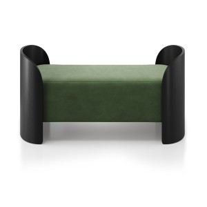 Банкетка Lagom 2 120 см (зелено-голубой FiberGuard, черный)