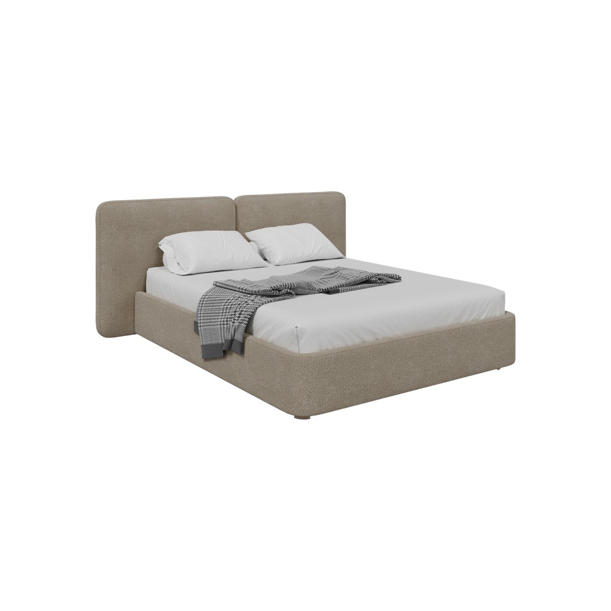 Кровать двуспальная Hub Soft 160 см (бежевый, букле)