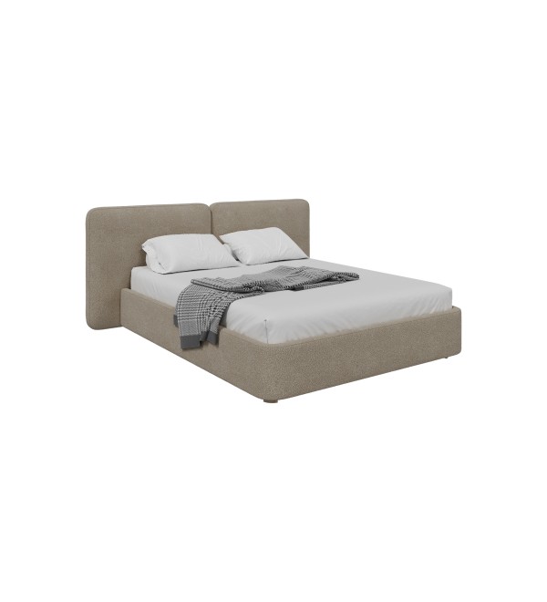 Кровать двуспальная Hub Soft 160 см (бежевый, букле)