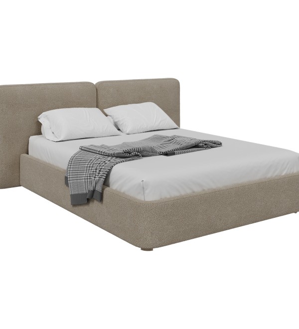 Кровать двуспальная Hub Soft 160 см (бежевый, букле)