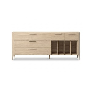 Тумба Type oak 5 ящиков 4 полки ширина 200 см (беленый дуб)
