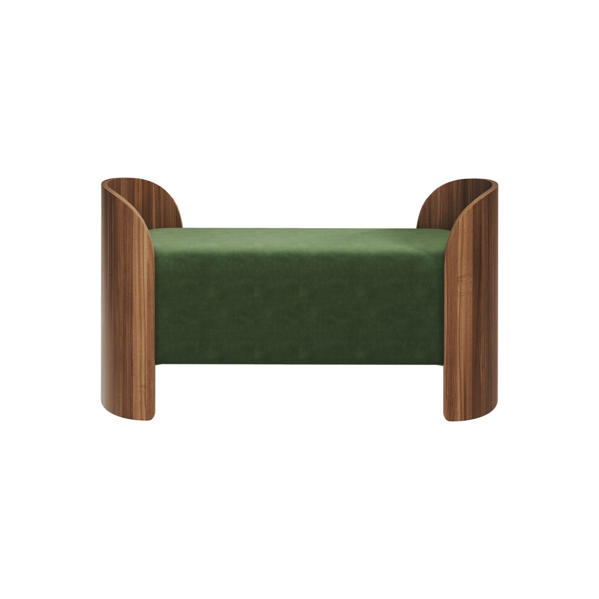 Банкетка Lagom 2 120 см (зелено-голубой FiberGuard, орех)