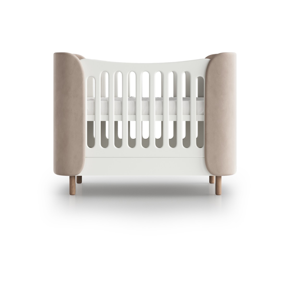 Кроватка KIDI Soft mini cпальное место 60*120 см антивандальная ткань (бежевый)