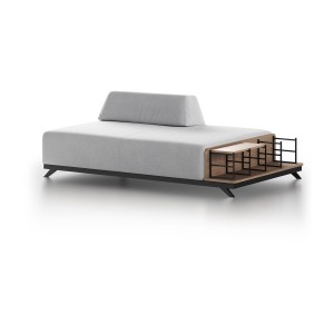 Софа Cube с полкой 120*200 см (светло-серый Prime)