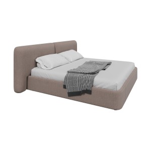 Кровать двуспальная Hub Soft 200 см (капучино, твид)