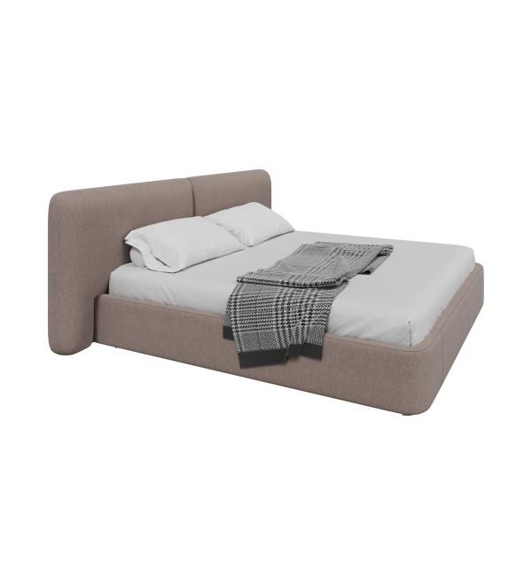 Кровать двуспальная Hub Soft 200 см (капучино, твид)