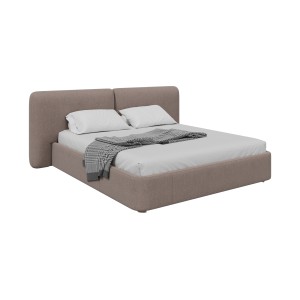 Кровать двуспальная Hub Soft 180 см (капучино, твид)