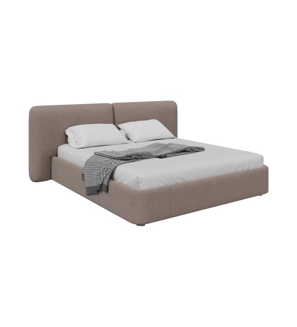 Кровать двуспальная Hub Soft 180 см (капучино, твид)