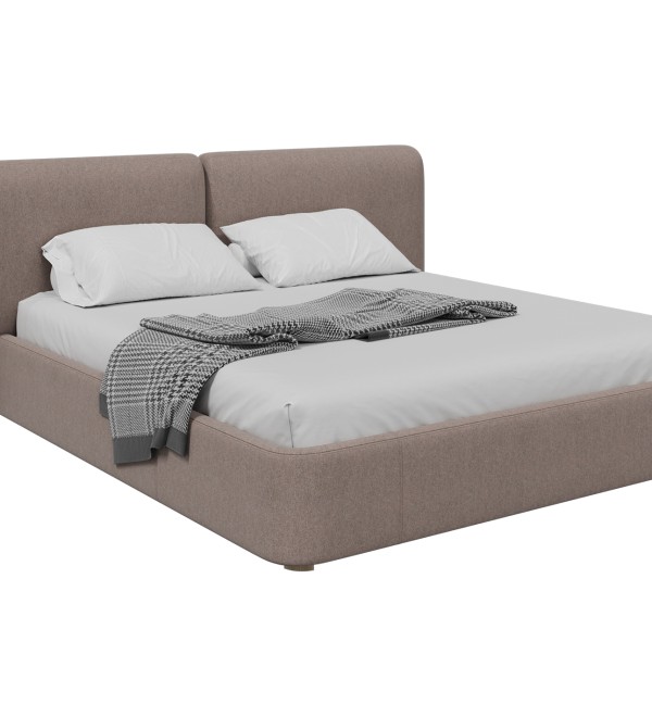 Кровать двуспальная Hub Soft 180 см (капучино, твид)