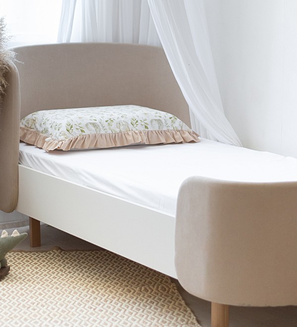 Простынь для кровати KIDI soft размер L 80*200 см (белый, трикотаж)
