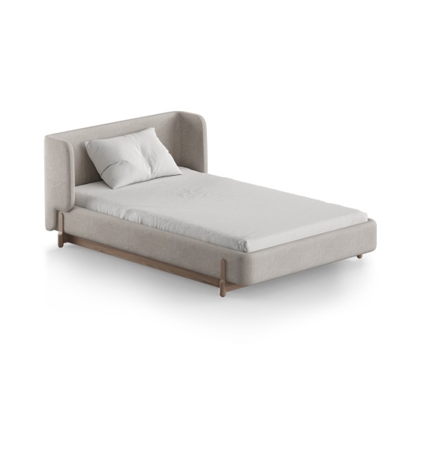 Кровать Basic спальное место 120*200 см (молочный, рогожка)