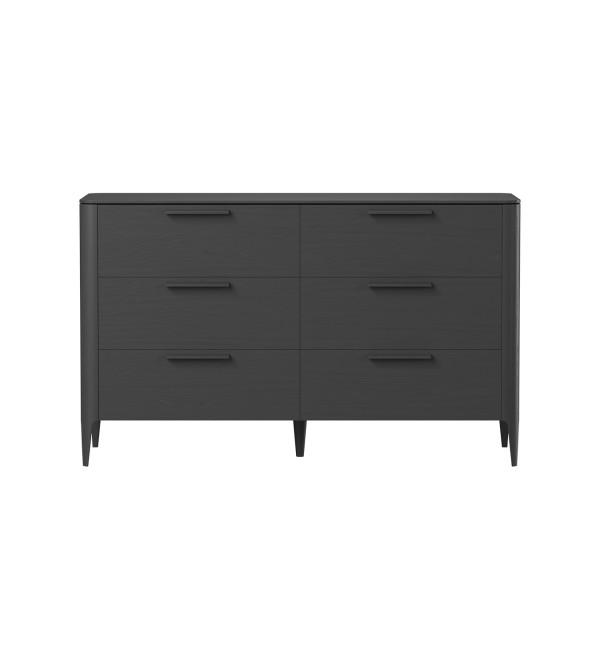 Комод Type oak 6 ящиков ширина 140 см (черный)