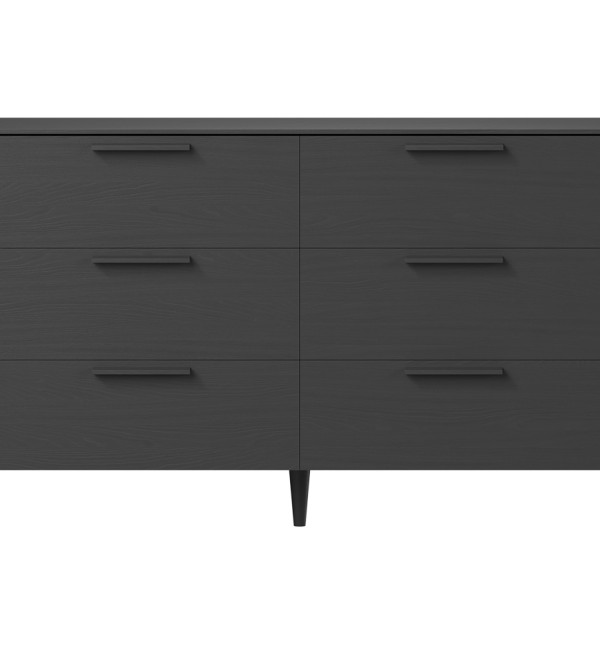 Комод Type oak 6 ящиков ширина 140 см (черный)