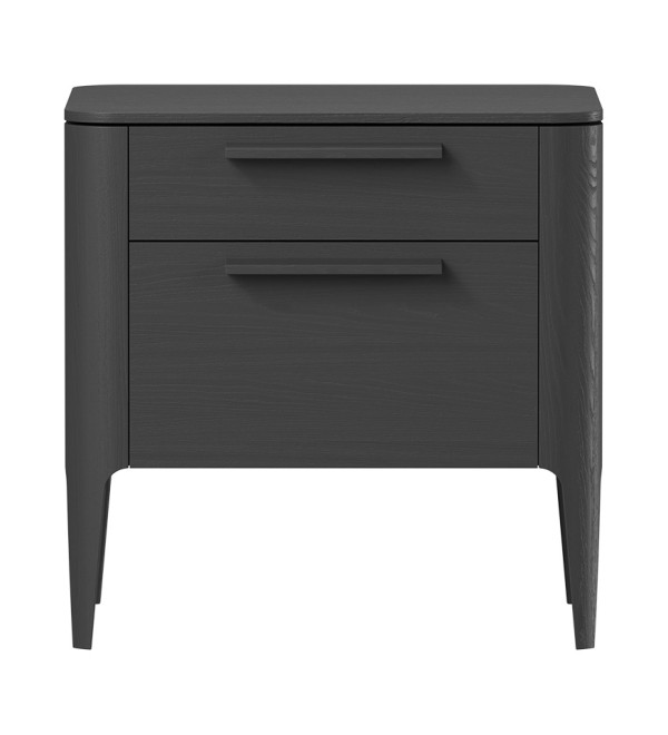 Тумба прикроватная Type oak 2 ящика ширина 50 см (черный)