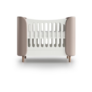 Кроватка KIDI Soft mini cпальное место 60*120 см (бежевый, экокожа)
