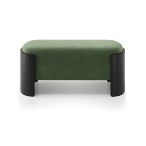 Банкетка Lagom 100 см (зелено-голубой FiberGuard, черный)