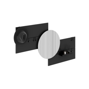 Вешалка Stripe M горизонтальная с зеркалом D 60 см (черный)