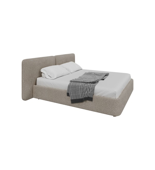Кровать двуспальная Hub Soft 180 см (бежевый, букле)