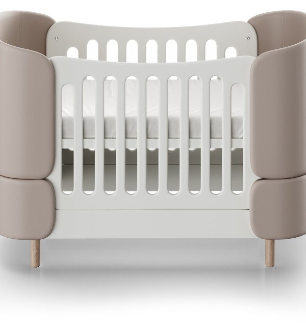 Кроватка-трансформер KIDI Soft (бежевый, экокожа)