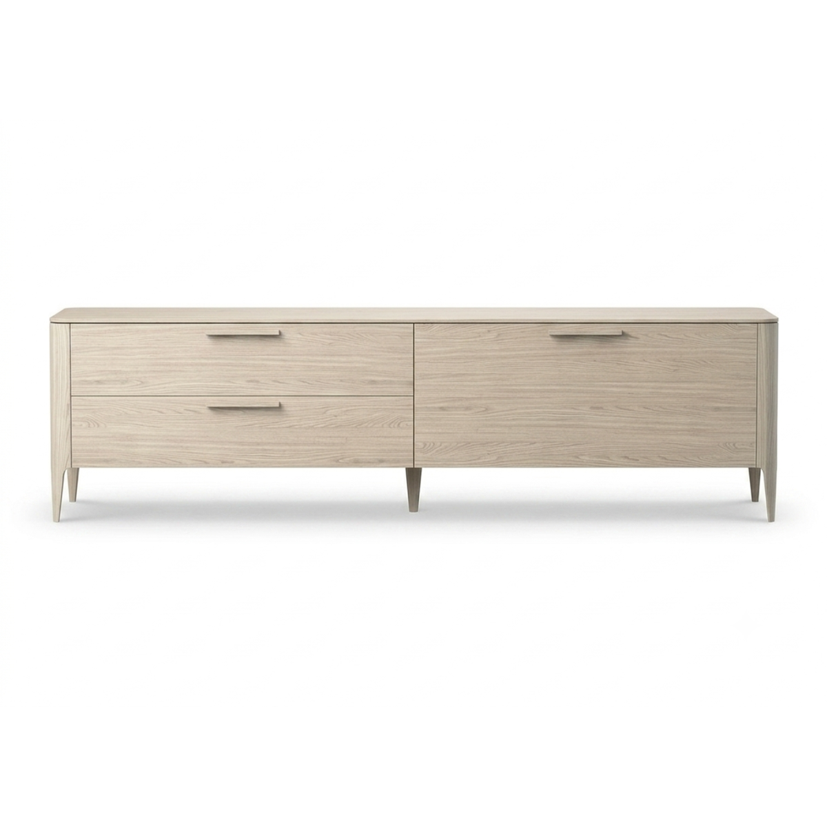 Тумба Type oak под ТВ 2 ящика откидная дверь (беленый дуб)