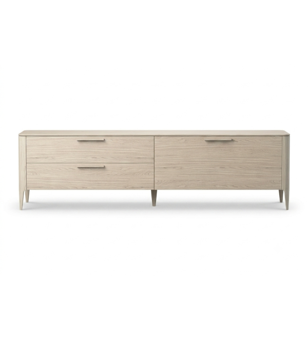 Тумба Type oak под ТВ 2 ящика откидная дверь (беленый дуб)