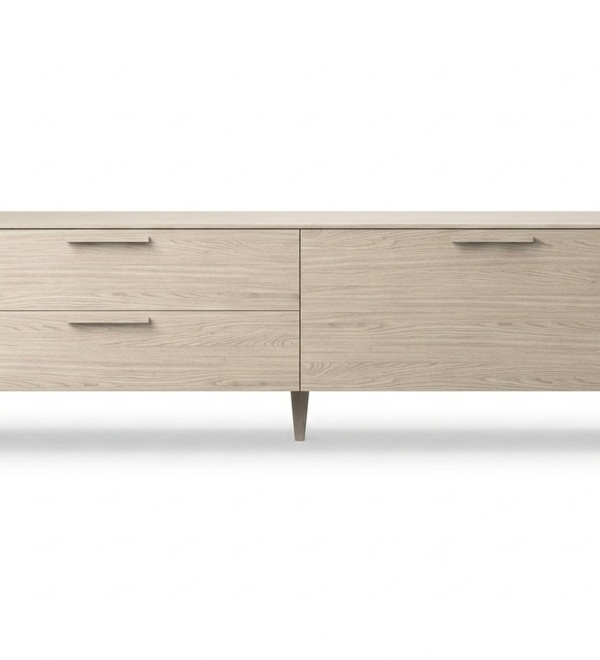 Тумба Type oak под ТВ 2 ящика откидная дверь (беленый дуб)