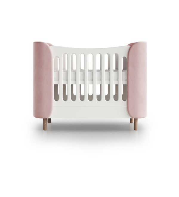 Кроватка KIDI Soft mini cпальное место 60*120 см (розовый)