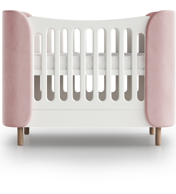 Кроватка KIDI Soft mini cпальное место 60*120 см (розовый)