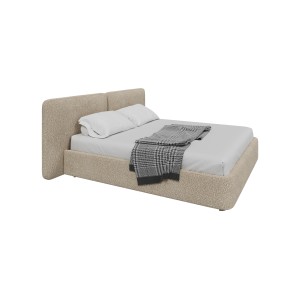 Кровать двуспальная Hub Soft 180 см (молочный, букле)