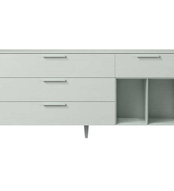 Тумба Type oak 4 ящика 2 полки ширина 180 см (светло-серый)