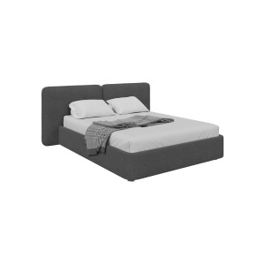 Кровать двуспальная Hub Soft 160 см (серый, букле)