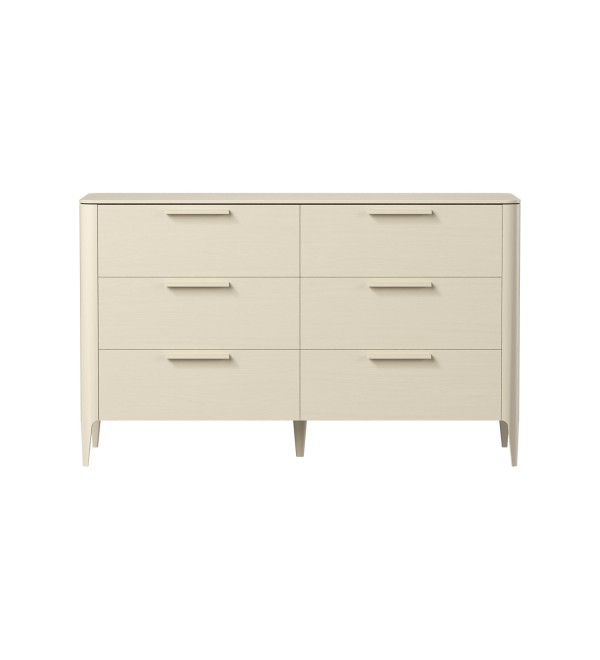 Комод Type oak 6 ящиков ширина 140 см (молочный)