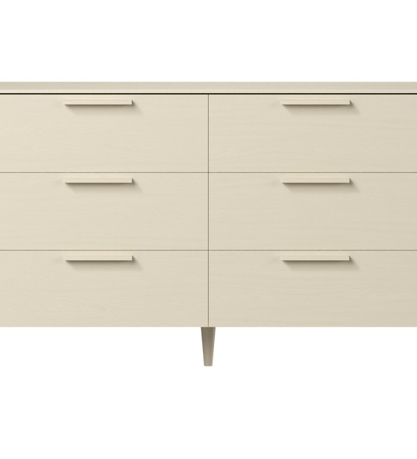 Комод Type oak 6 ящиков ширина 140 см (молочный)