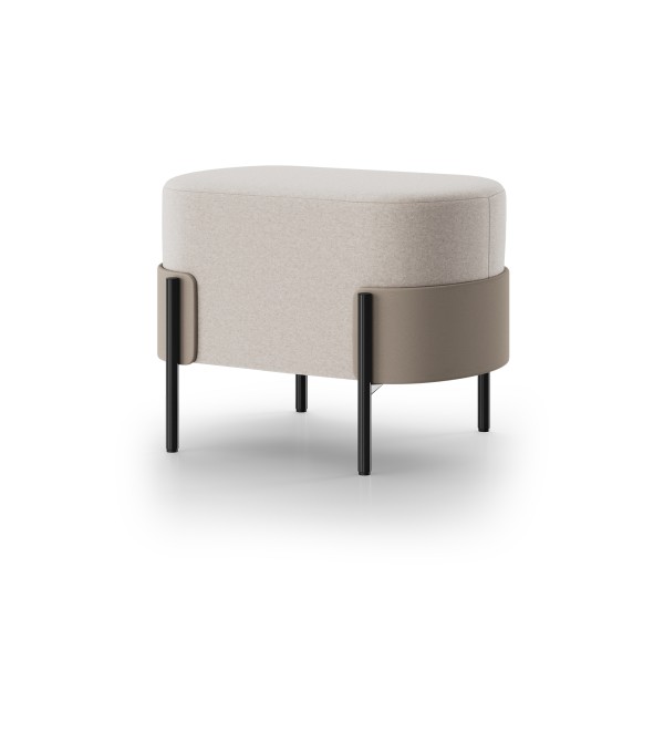 Пуф Basic 60 см (бежевый Ангора, латте Нео, черный)