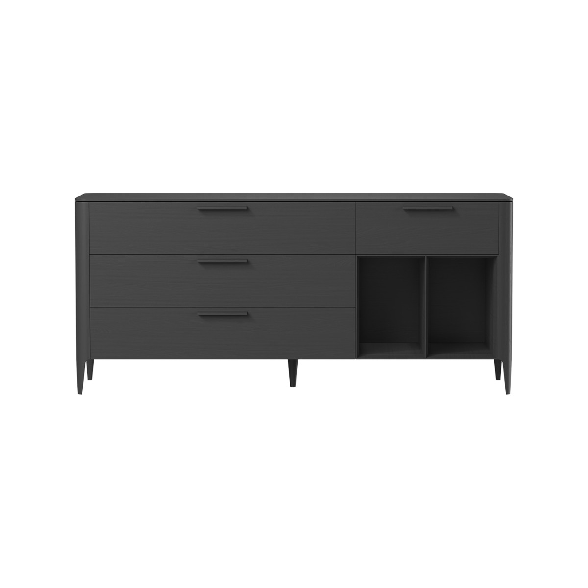 Тумба Type oak 4 ящика 2 полки ширина 180 см (черный)
