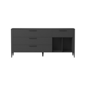 Тумба Type oak 4 ящика 2 полки ширина 180 см (черный)
