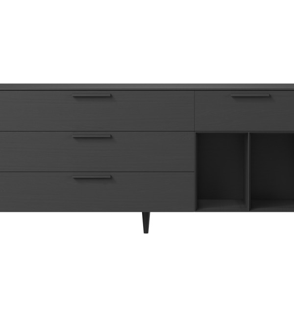 Тумба Type oak 4 ящика 2 полки ширина 180 см (черный)