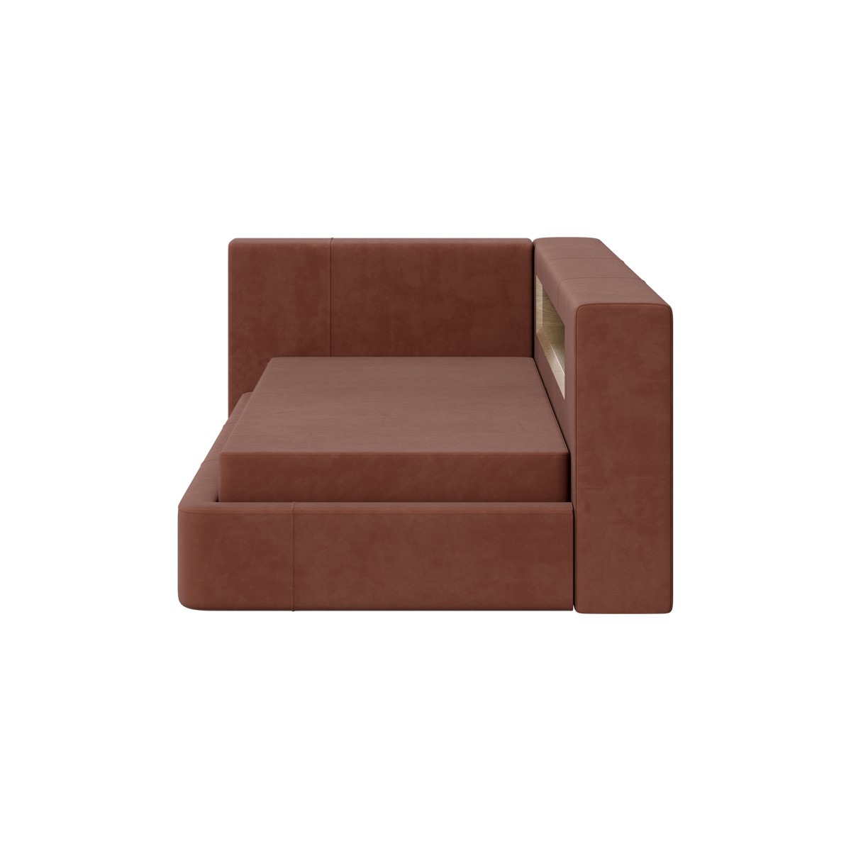 Диван-кровать Cube c нишей L (сиена FiberGuard)