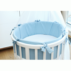 Мягкие бортики для кроватки Ellipsebed (голубой, сатин)