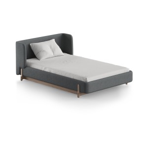 Кровать Basic спальное место 120*200 см (светло-серый, твид)