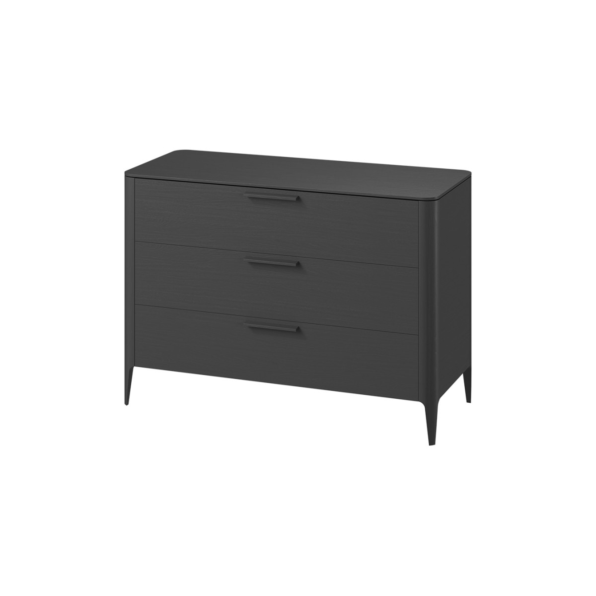 Комод Type oak 3 ящика ширина 120 см (черный)