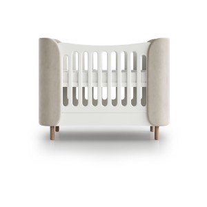 Кроватка KIDI Soft mini cпальное место 60*120 см антивандальная ткань (молочный)