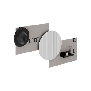 Вешалка Stripe M горизонтальная с зеркалом D 60 см (серо-бежевый)